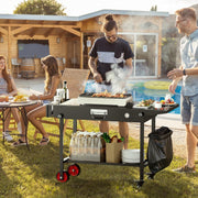 HOMBETTA Portable Grill Table Cart with Wheels, All-Terrain Blackstone Griddle Stand for 17
